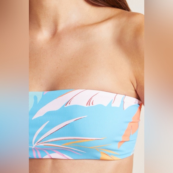 L Space x Anthropologie Fiesta Palm Ribbed Beach Wave Bikini Top - Picture 3 of 3